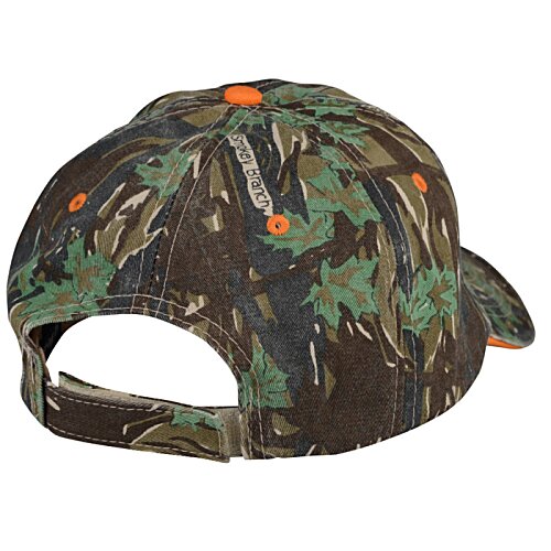 Additional Image 1 - a camouflage hat with orange dots