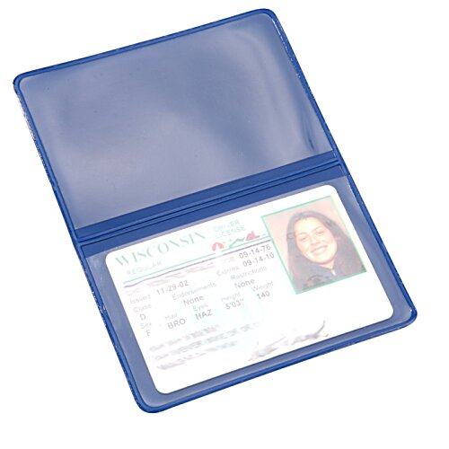 Additional Image 1 - a blue id card with a white cover