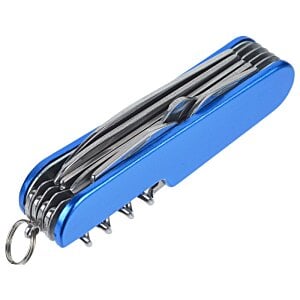 Additional Image 2 - a blue pocket knife with a keychain