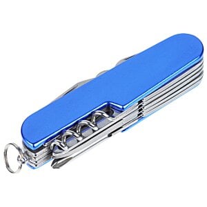 Additional Image 1 - a blue pocket knife with a keychain