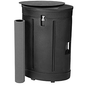 Additional Image 1 - a black trash can with a lid
