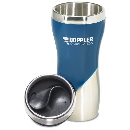Additional Image 1 - a blue and white tumbler