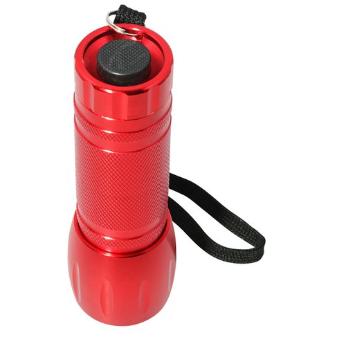 Additional Image 2 - a red flashlight with a black strap