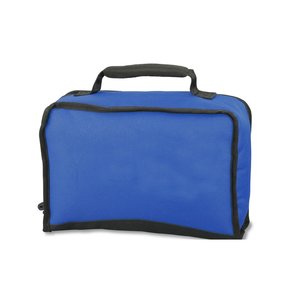 Additional Image 1 - a blue lunch bag with black handles