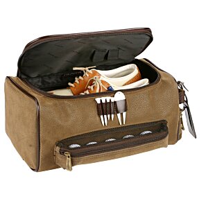 Additional Image 1 - a brown suitcase with a black handle