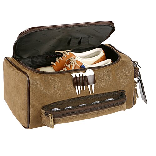 Additional Image 1 - a brown suitcase with a black handle
