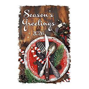 Additional Image 1 - a christmas card with a candle and ornaments