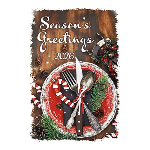 Additional Image 1 - a christmas card with a candle and ornaments