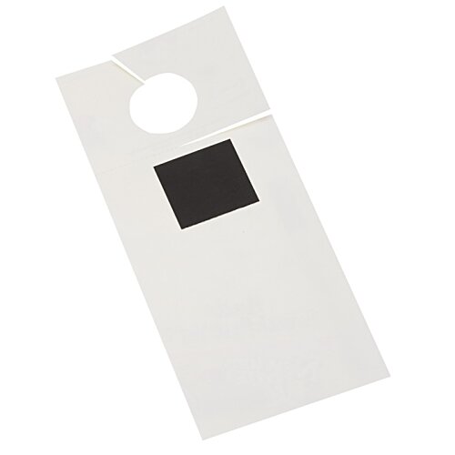 Additional Image 1 - a white tag with a black square
