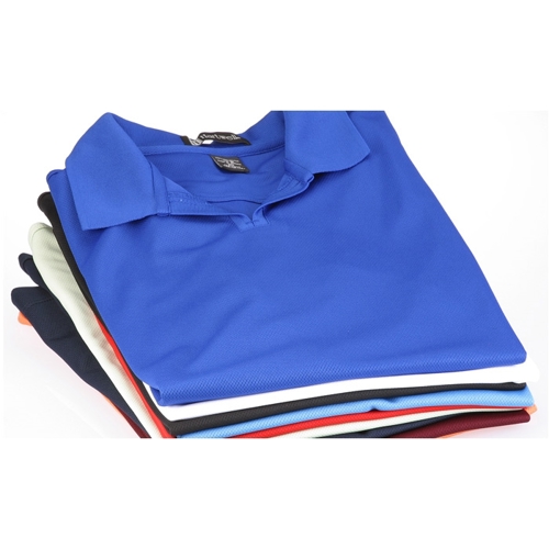 Additional Image 1 - a stack of folded blue shirts