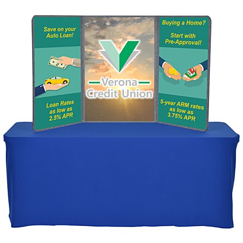 Additional Image 3 - a blue table with a blue table cloth