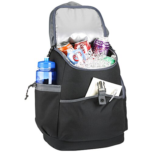 Additional Image 2 - a black backpack with a pocket full of items