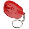 a red key chain with a lid