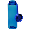 a blue water bottle with a lid