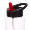 View Image 2 of 3 of Clear Impact Guzzler Sport Bottle with Two-Tone Flip Straw Lid - 32 oz.