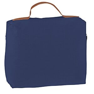 Additional Image 1 - a blue bag with brown handles