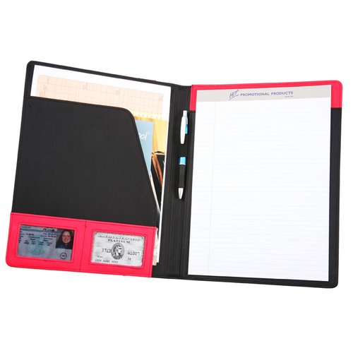 Additional Image 1 - a black and red folder with a white cover