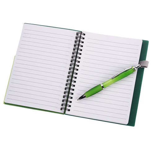 Additional Image 3 - a white notebook with a green ribbon