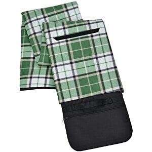 Additional Image 4 - a pair of green and white plaid towels
