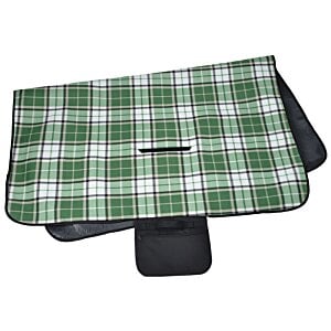 Additional Image 5 - a green and white plaid blanket