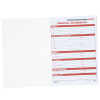 a white paper with red lines