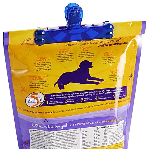 Additional Image 1 - a yellow and purple bag with a blue clip