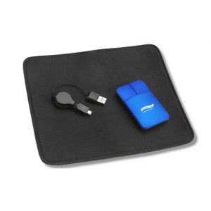 Additional Image 3 - a mouse pad with a blue rectangular object and a black cord