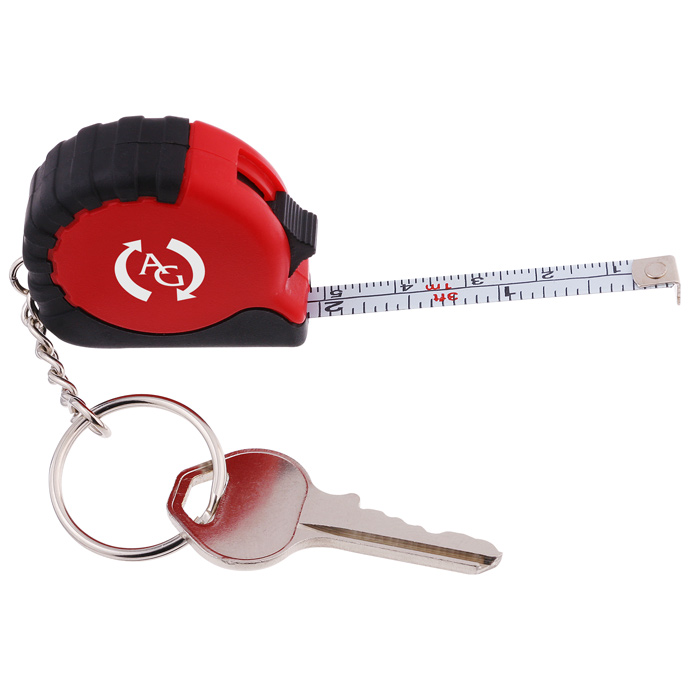 Promotional Multi-Tool Tape Measure Keychain with Light 