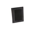 a black rectangular object on a white background