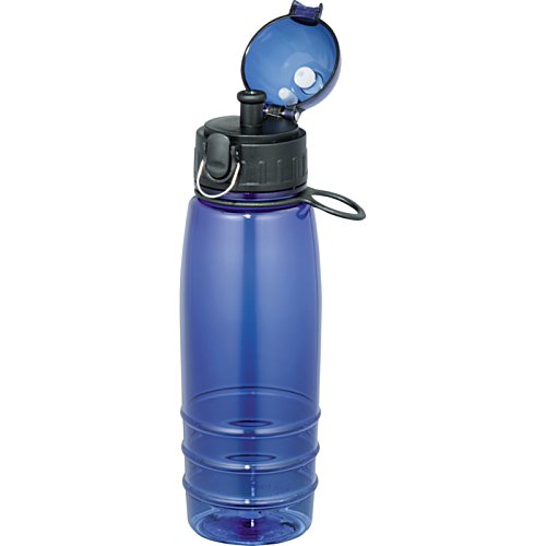 Additional Image 1 - a blue water bottle with a flip top lid
