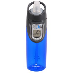 Additional Image 1 - a blue water bottle with a black cap