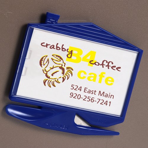Additional Image 1 - a blue and white card holder