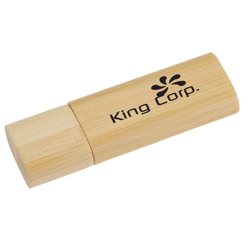 Additional Image 1 - a wooden usb stick with a logo on it