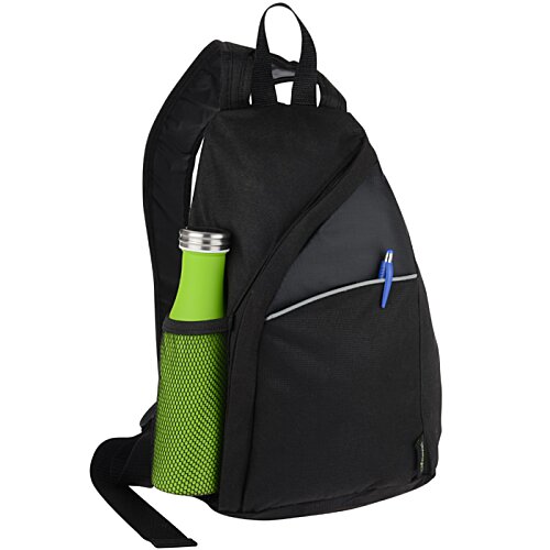Additional Image 1 - a black backpack with a green handle