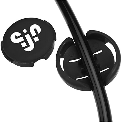 Additional Image 4 - a close up of a black headphones