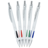a group of pens with different colored caps