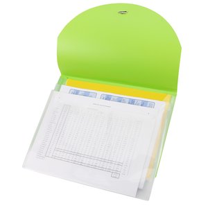 Additional Image 3 - a green and yellow plastic card holder