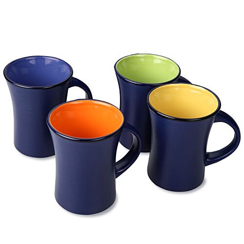 Additional Image 1 - a group of blue mugs with different colored cups