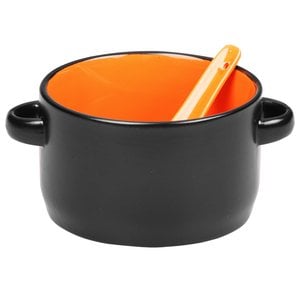 Additional Image 3 - a black and orange pot with a wooden spoon