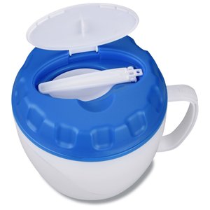 Additional Image 1 - a blue and white cup with a blue lid