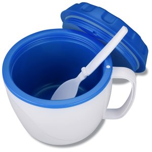 Additional Image 3 - a white and blue cup with a spoon inside