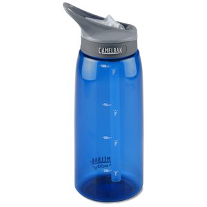 Additional Image 1 - a blue water bottle with a grey lid