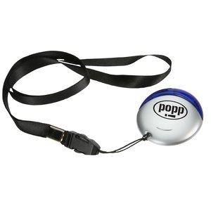 Additional Image 3 - a black lanyard with a round object on it
