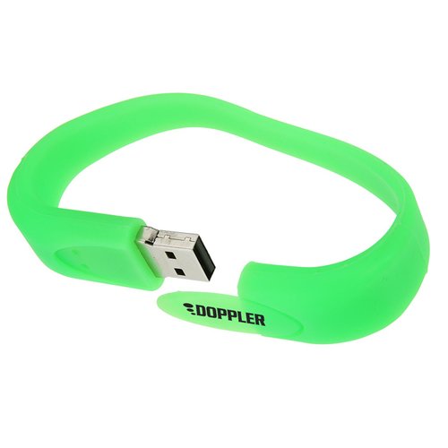 Additional Image 2 - a green wristband with a silver clasp