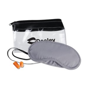Additional Image 3 - a grey eye mask next to a clear bag