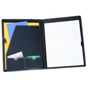 Additional Image 1 - a black and blue folder with a white paper in it