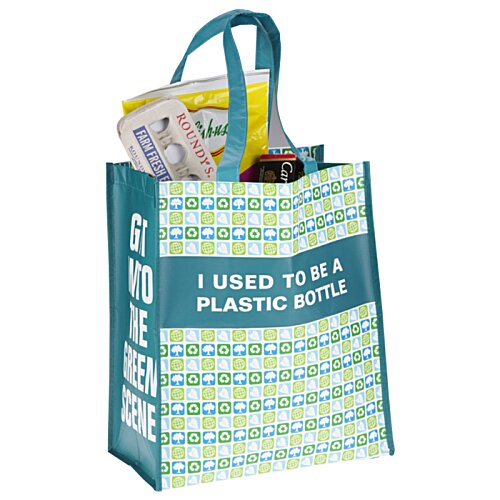 Additional Image 2 - a blue and white shopping bag