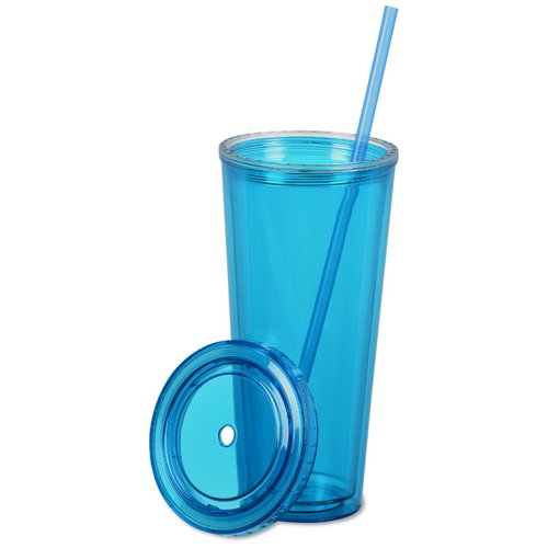 Additional Image 1 - a blue cup with a straw