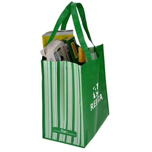 Additional Image 2 - a green shopping bag with a green handle