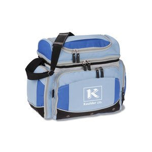 Additional Image 3 - a blue cooler bag with a strap